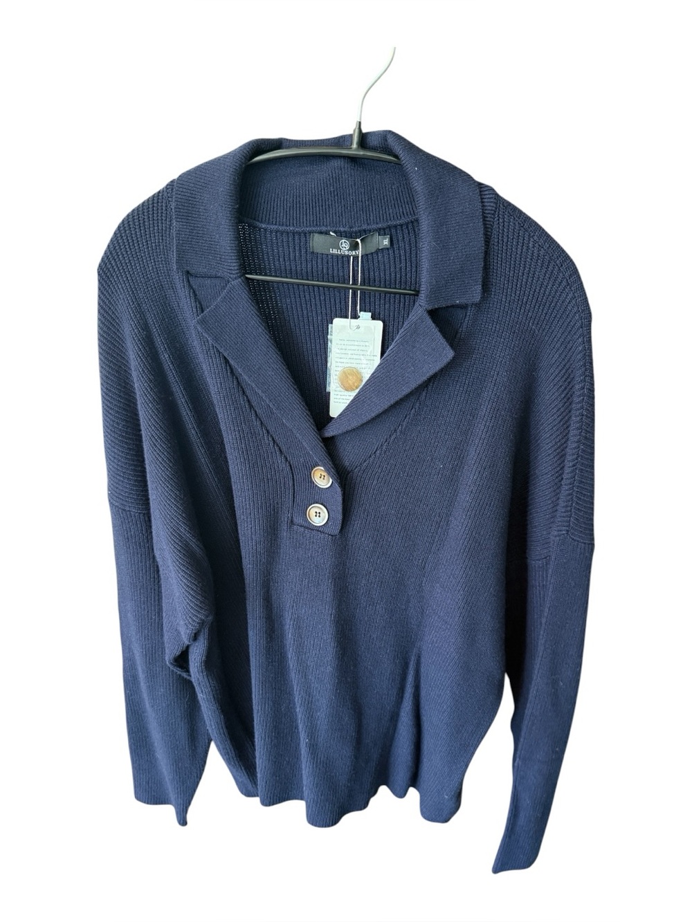 Lillusory Navy Knit Sweater Size XL NWT